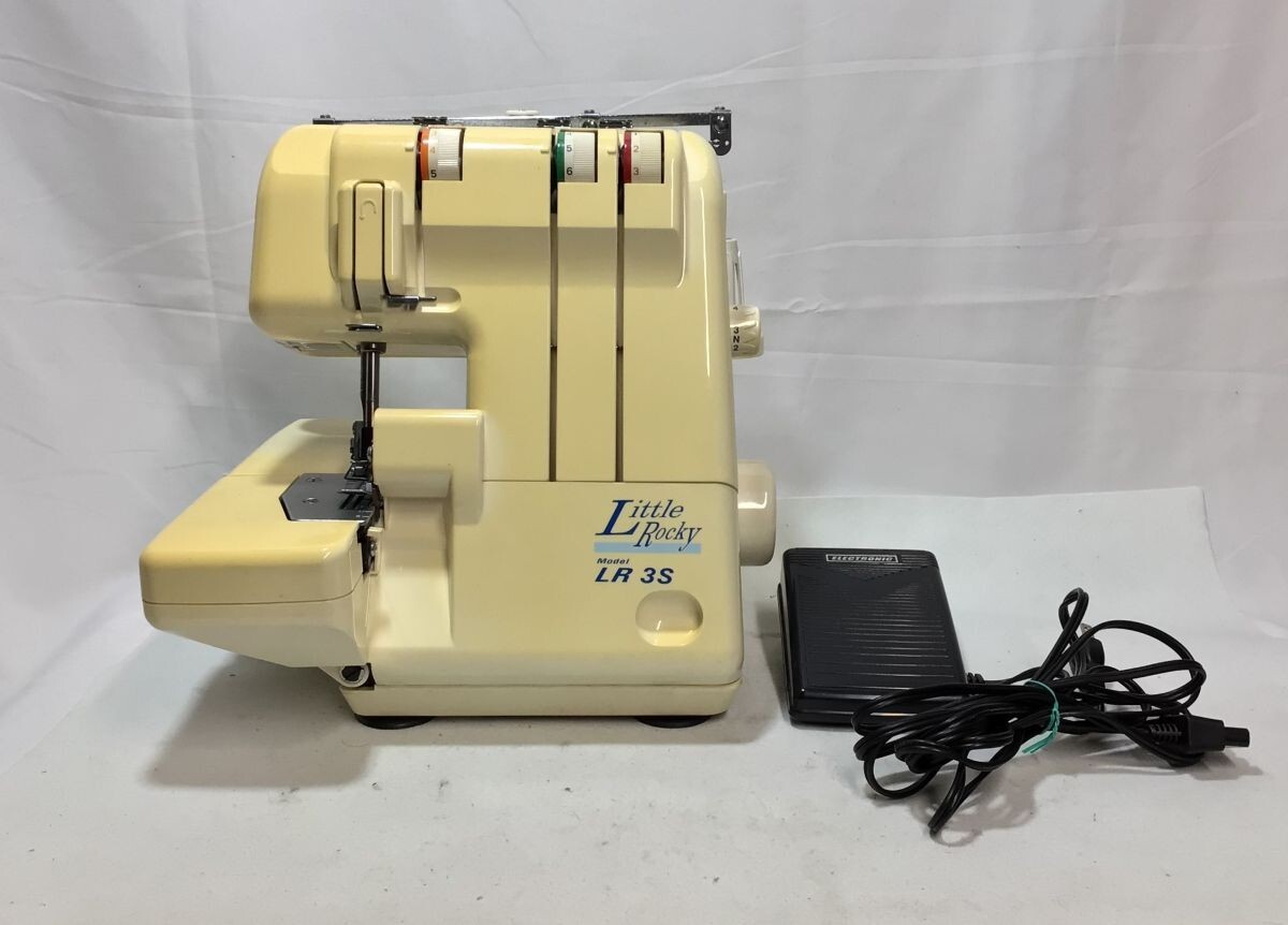 買マス1259-100【稼働品】JUKI ジューキ Little Rocky リトルロッキー LR3S ロックミシン フットコントローラー付き ハンドクラフト 縫製
