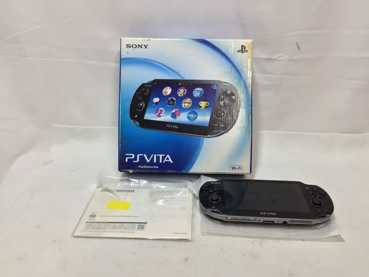 買マス1245-60【稼働品】SONY ソニー PlayStation Vita PCH-1000 本体 ブラック 元箱付き 充電器無し 初期化済み