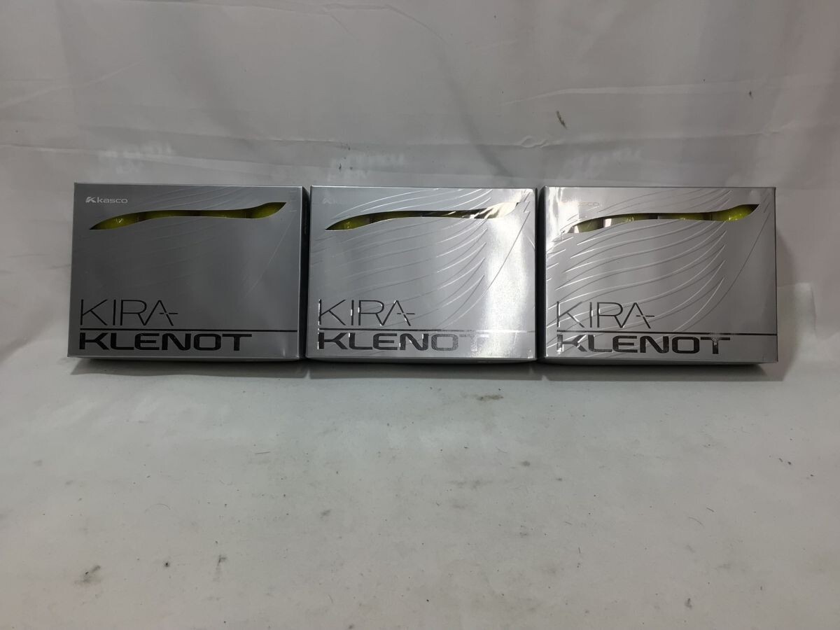 買マス1239-60【未使用】kasco キャスコ KIRA KLENOT キラ ゴルフボール 12個入 3ダースまとめ イエローダイヤモンド ハイクオリティボール