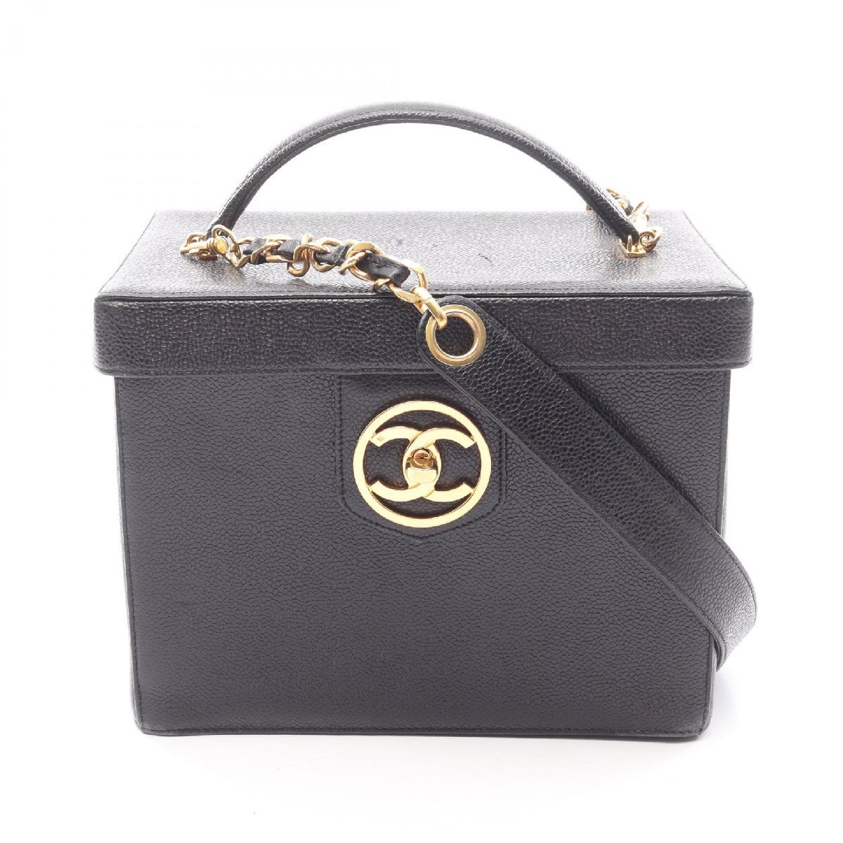 シャネル CHANEL ココマーク 2WAY ハンドバッグ バッグ キャビアスキン(グレインドカーフ) ブラック系 【中古】