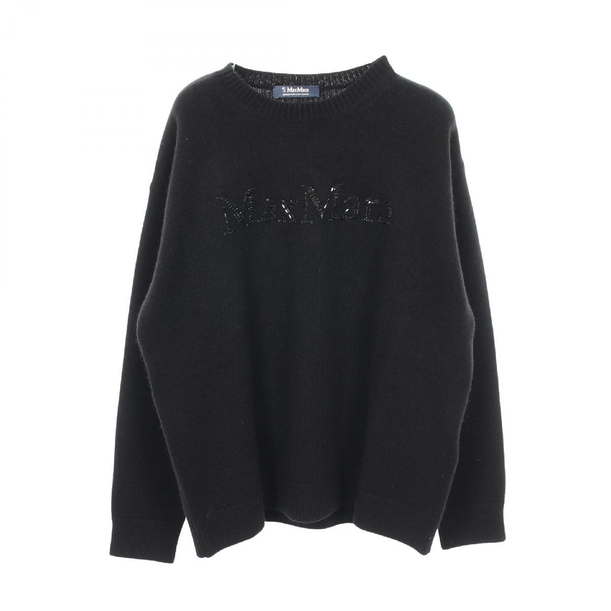 エス マックスマーラ 'S Max Mara KASSEL クルーネック ロゴ ニット 衣料品 トップス ウール ブラック系 【中古】