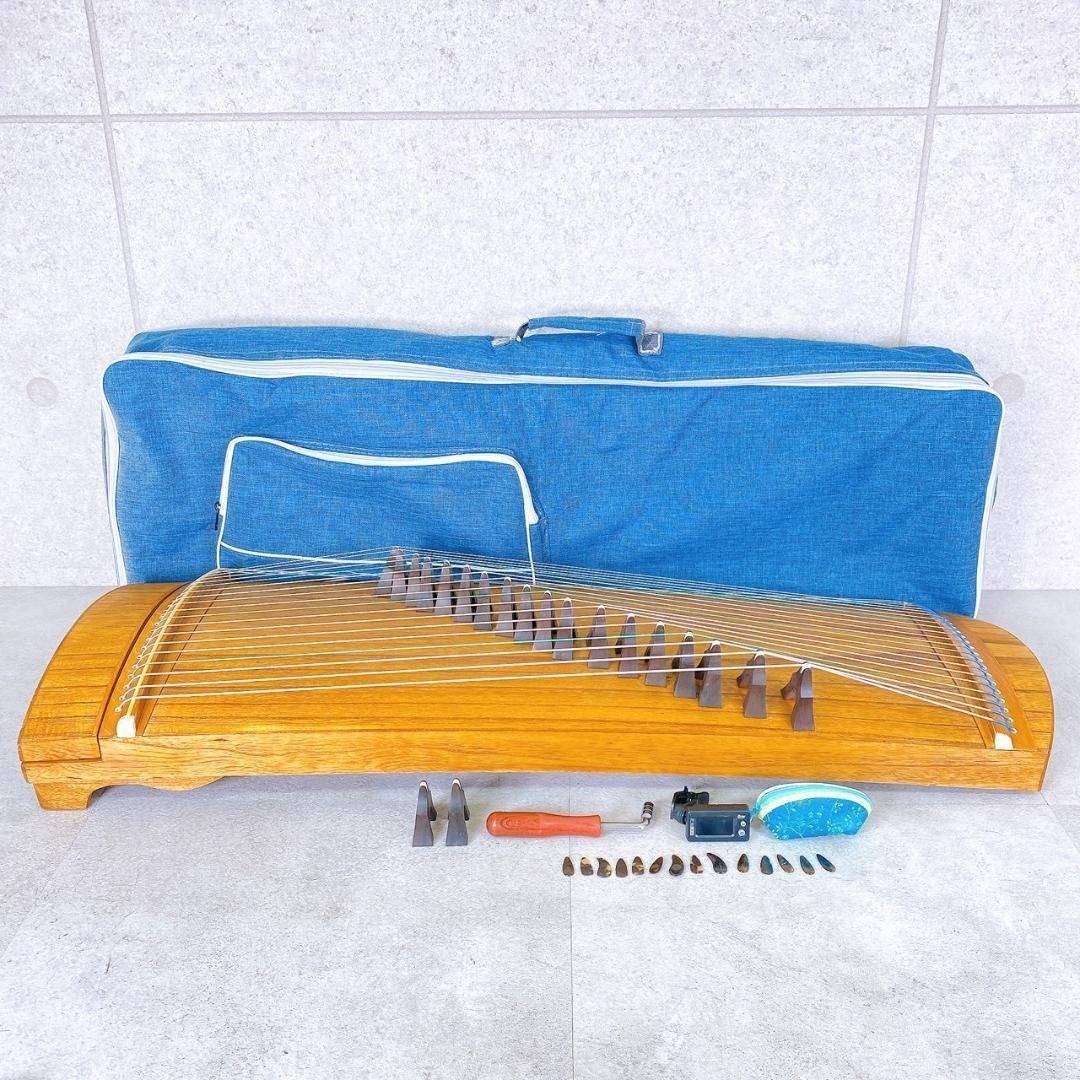 筝 21弦 中国古筝 付属品あり ソフトケース付き