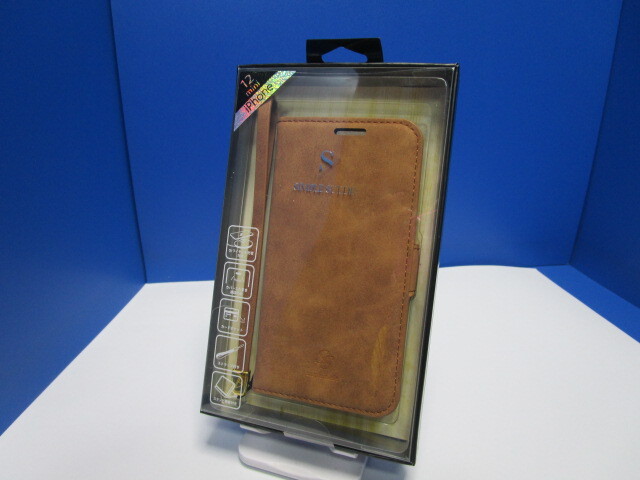 SIMPLE SUEDE ムラ染め風 手帳型 上質PUレザー ケース iPhone12mini 手帳型 ケース キャメル ストラップ付属 スタンド カードポケット ★