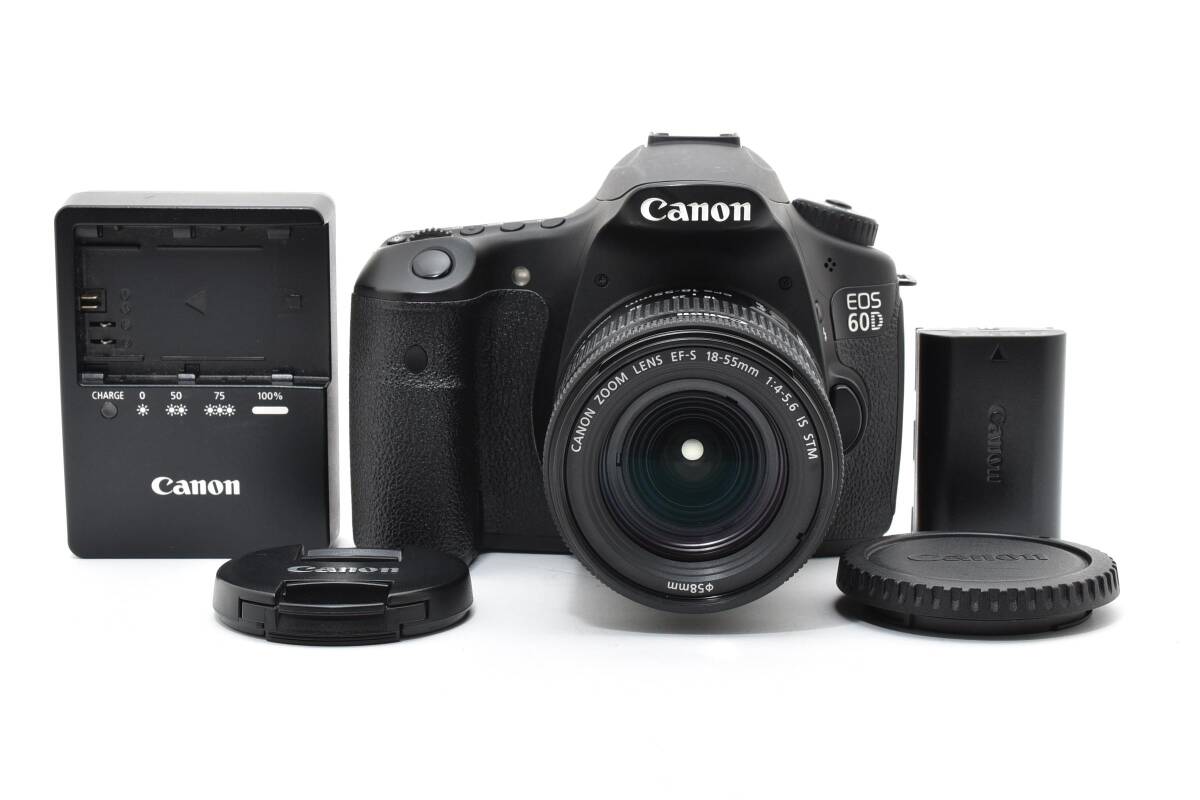 ★極上美品★ 動作確認済 Canon キヤノン EOS 60D / EF-S 18-55mm F3.5-5.6 IS STM デジタル一眼レフカメラレンズセット