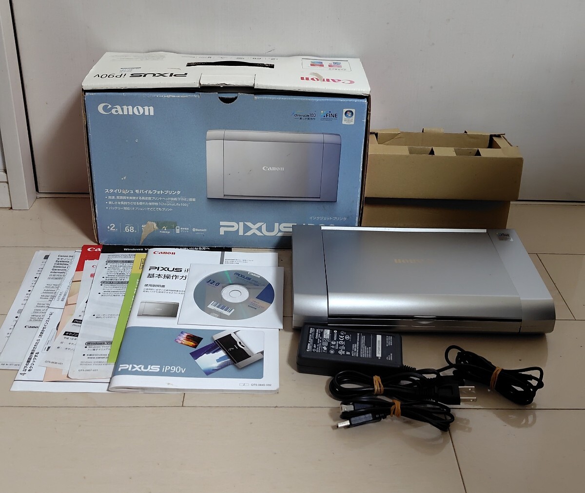 Canon キャノン PIXUS iP90V モバイルプリンター 通電のみ確認 他は未確認 ジャンク 現状品
