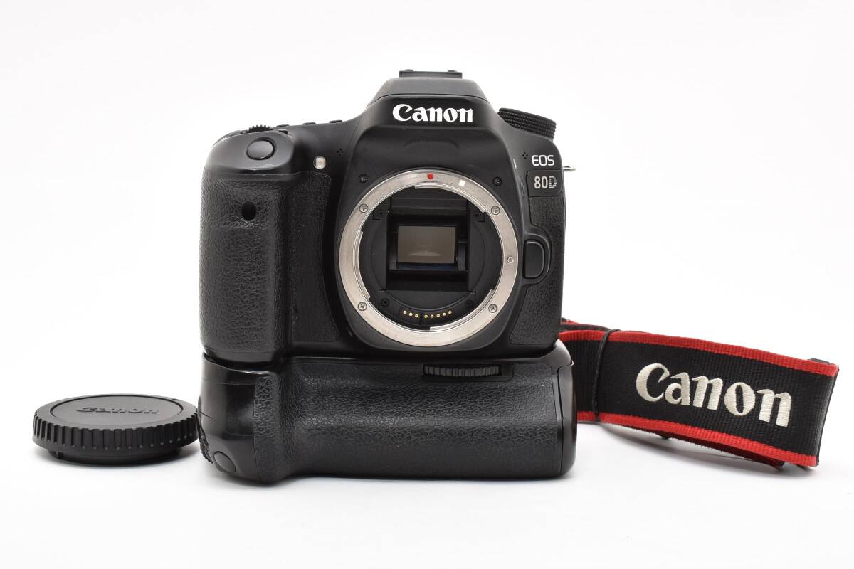 【1390】【ジャンク】Canon デジタル一眼 EOS 80D ボディ + バッテリーグリップ BG-E14