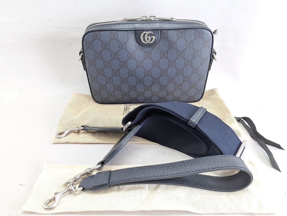 【美品】GUCCI グッチ オフィディア スモール クロスボディ バッグ ネイビー 699439[225724
