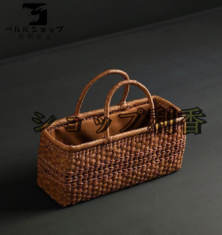 ★職人手作り良品　山葡萄かごバッグ 手編み山葡萄籠バッグ バスケット籐かご 　高級UPハンドバック