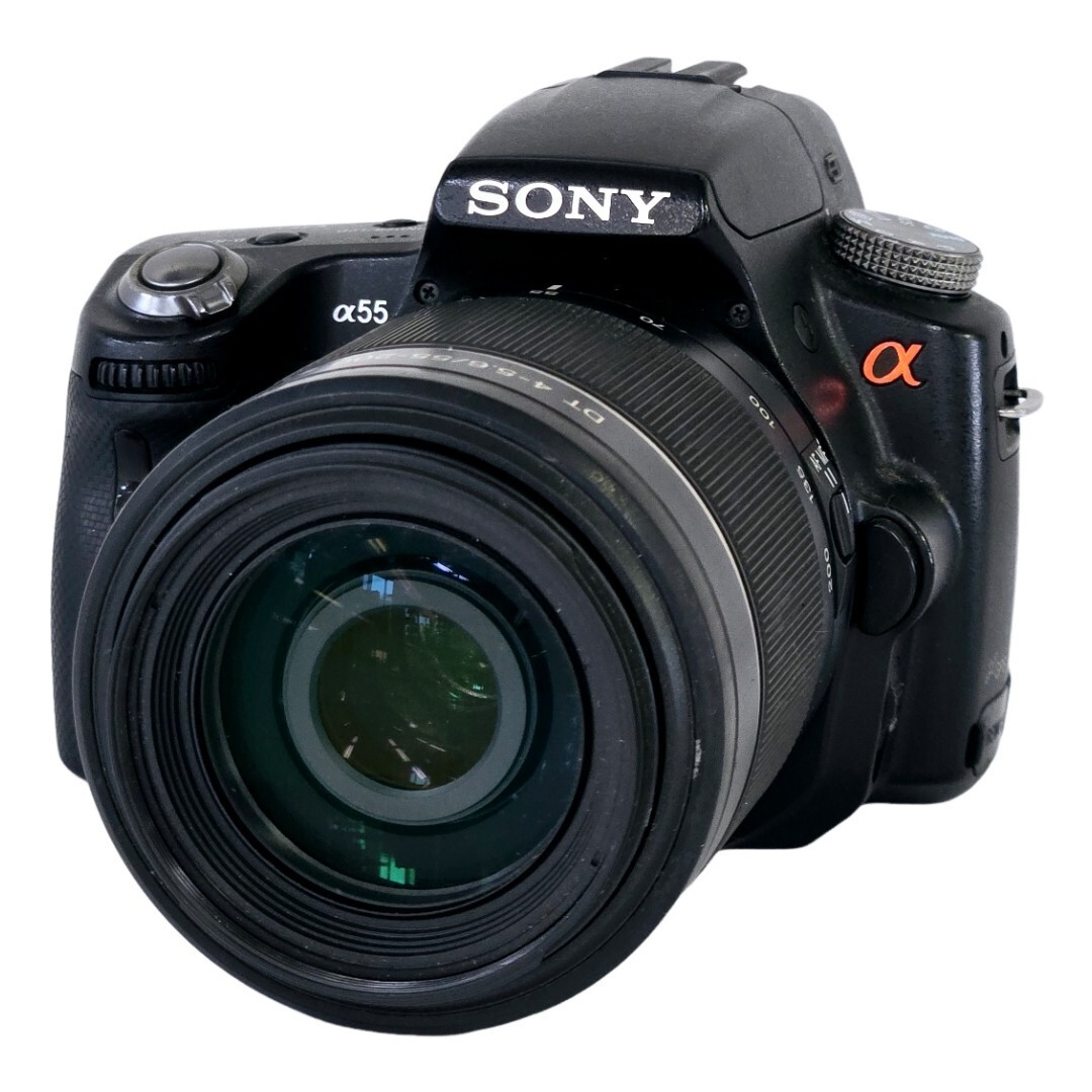 【良品】 SONY ソニー α55 SLT-A55V 55-200mm SAM ボディ レンズセット #22106
