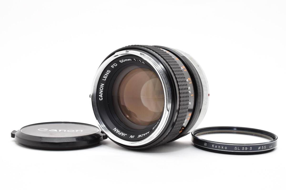 ★良品★Canon キャノン キヤノン FD 50mm F1.4 フロントキャップ・フィルター付き★　#615