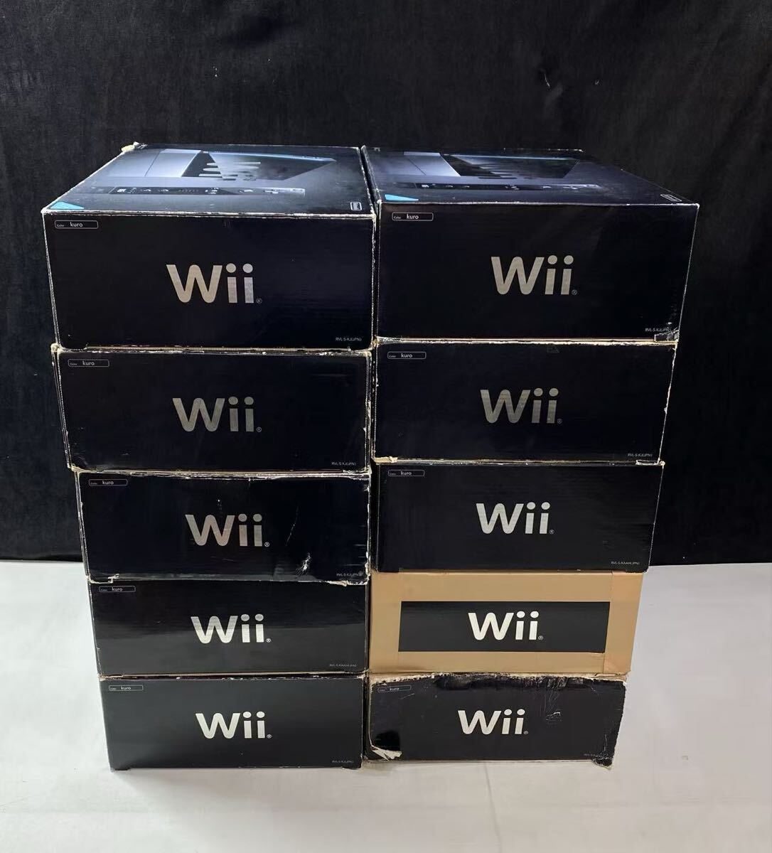 Nintendo ニンテンドー Wii RVL-001(JPN) 本体 10台　まとめて クロ　動作未確認　簡易清掃済　一部付属品付き　(160s)