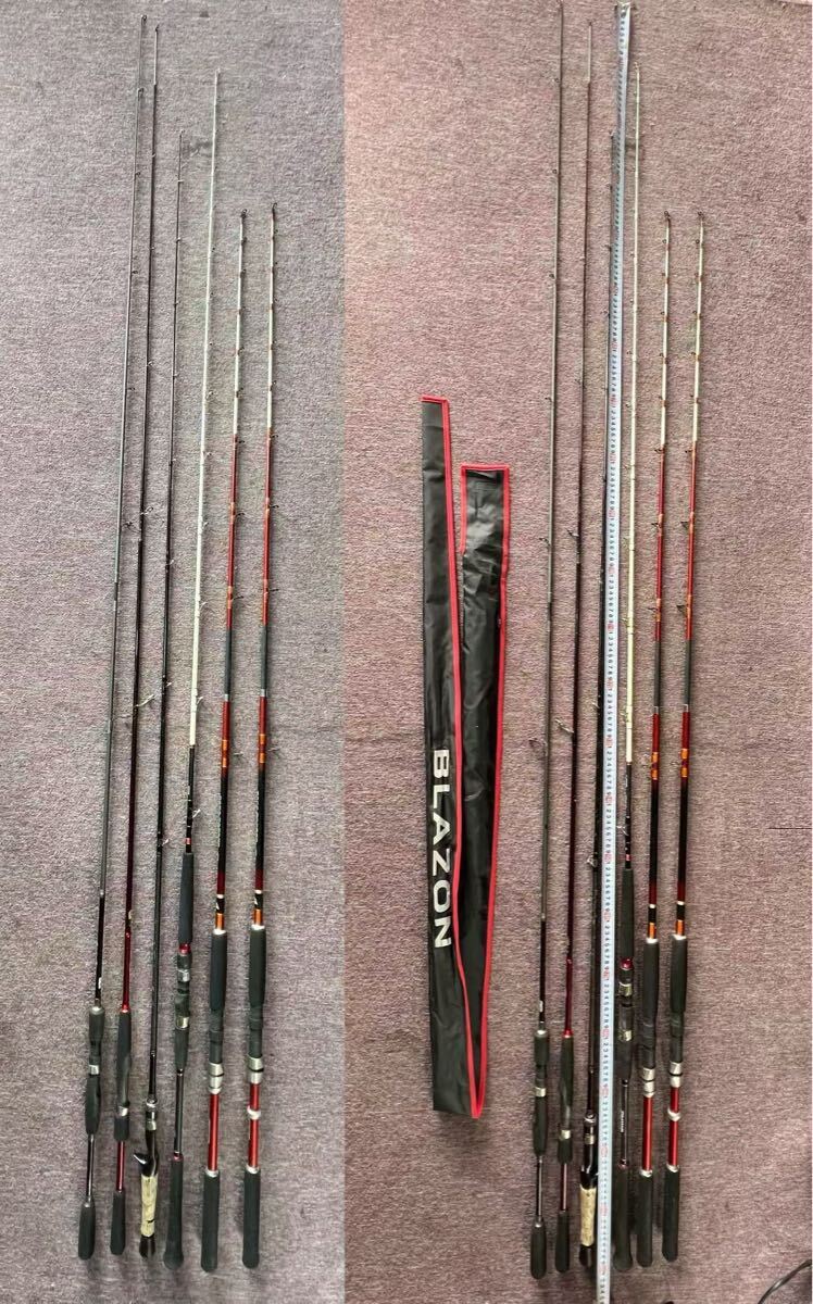釣具 釣り竿 シマノ SEPHIA BB boat S708M-ST/Daiwa AIREDGE 6101MHB/A-ブリッツネライMH-210/Tako Bomber 180/など 計6本 まとめ (240s)