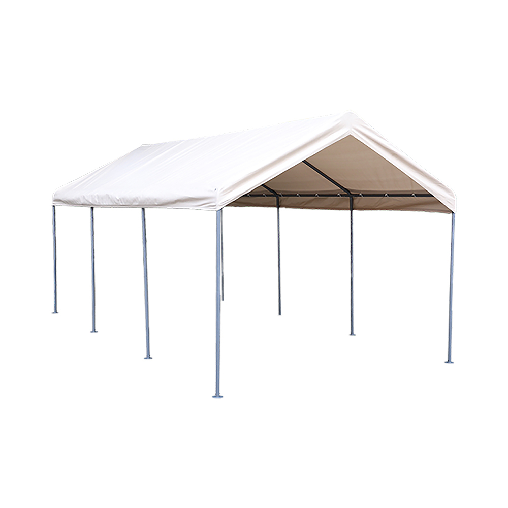 【ベージュ・カバーなし】バイクガレージ テント 車庫テント ガレージテント 3×6m UV ガレージテント カーポート 車庫 