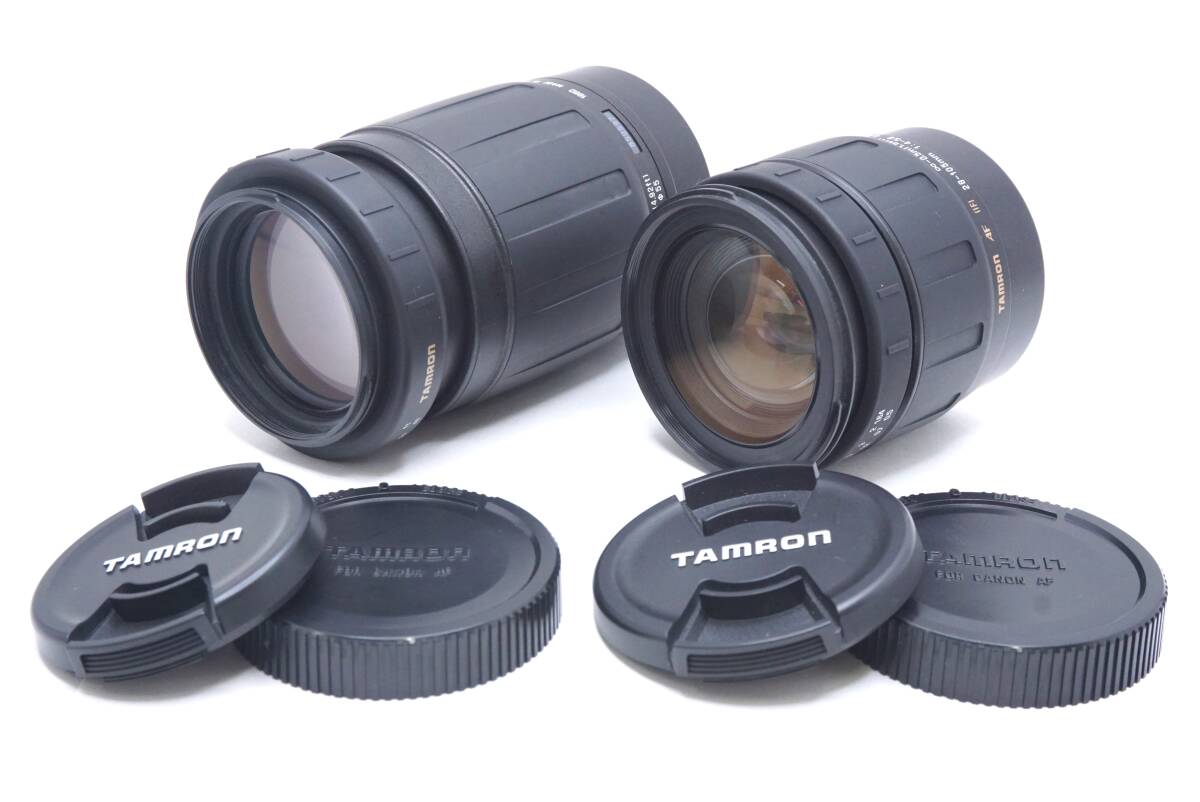 ▽TAMRON タムロン AF [IF] 28-105mm F4-5.6 / AF TELE-MACRO 100-300mm F5-6.3 キャノン用 2本セット