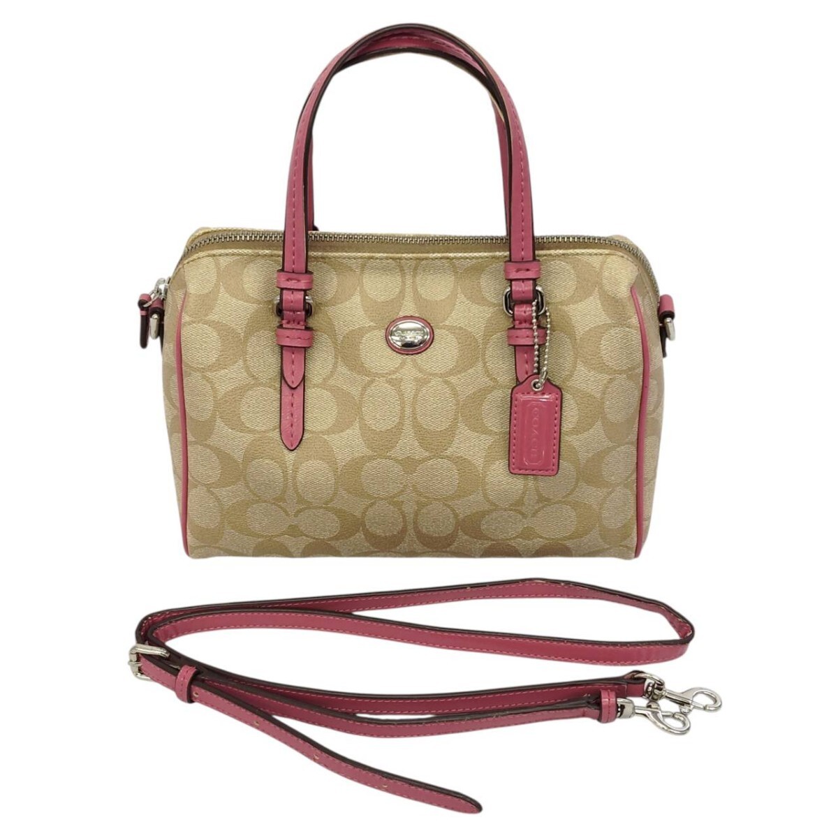 S-04913 コーチ COACH シグネチャー バッグ ハンドバッグ ショルダーバッグ 2WAY ボストン 斜め掛け レディース 現状品 難あり 02