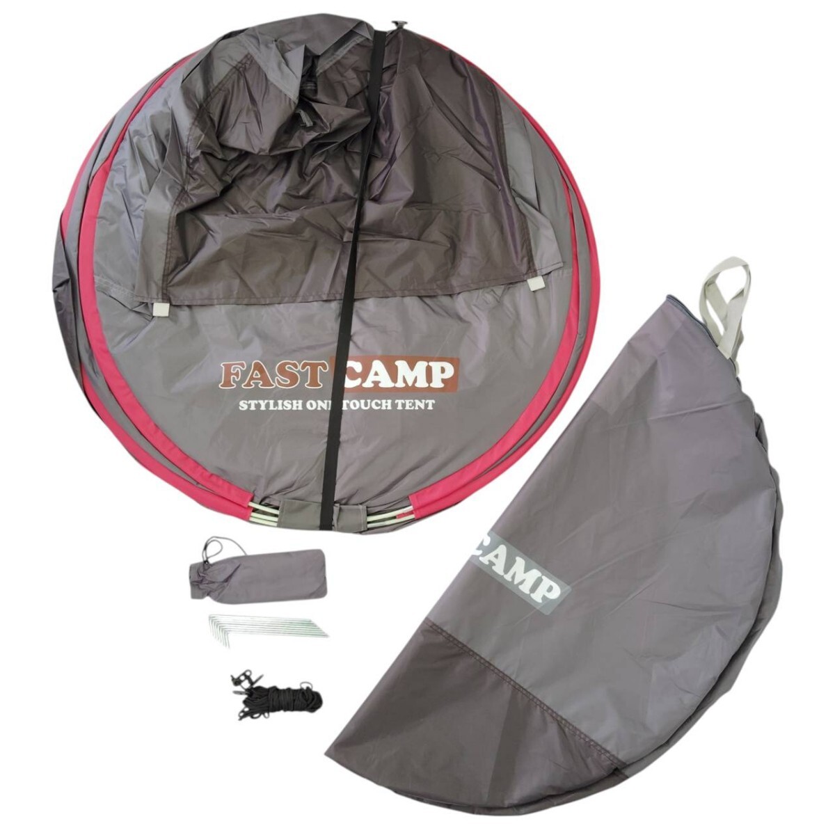 T-00775 ファストキャンプ FAST CAMP メガスウィート IDOOGEN テント ワンタッチ 3～4人用 キャンプ アウトドア タバコ臭有 現状品 05