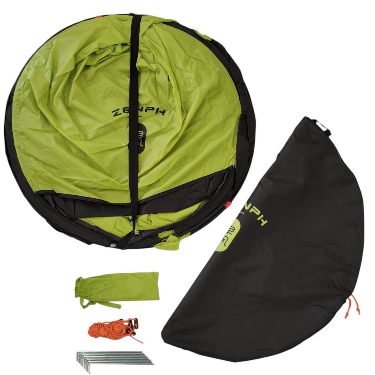 T-00776 ゼンフ Zenph HW010102 テント ポップアップテント 3〜4人用 ワンタッチ キャンプ アウトドア 軽量 防災 タバコ臭有 現状品 05