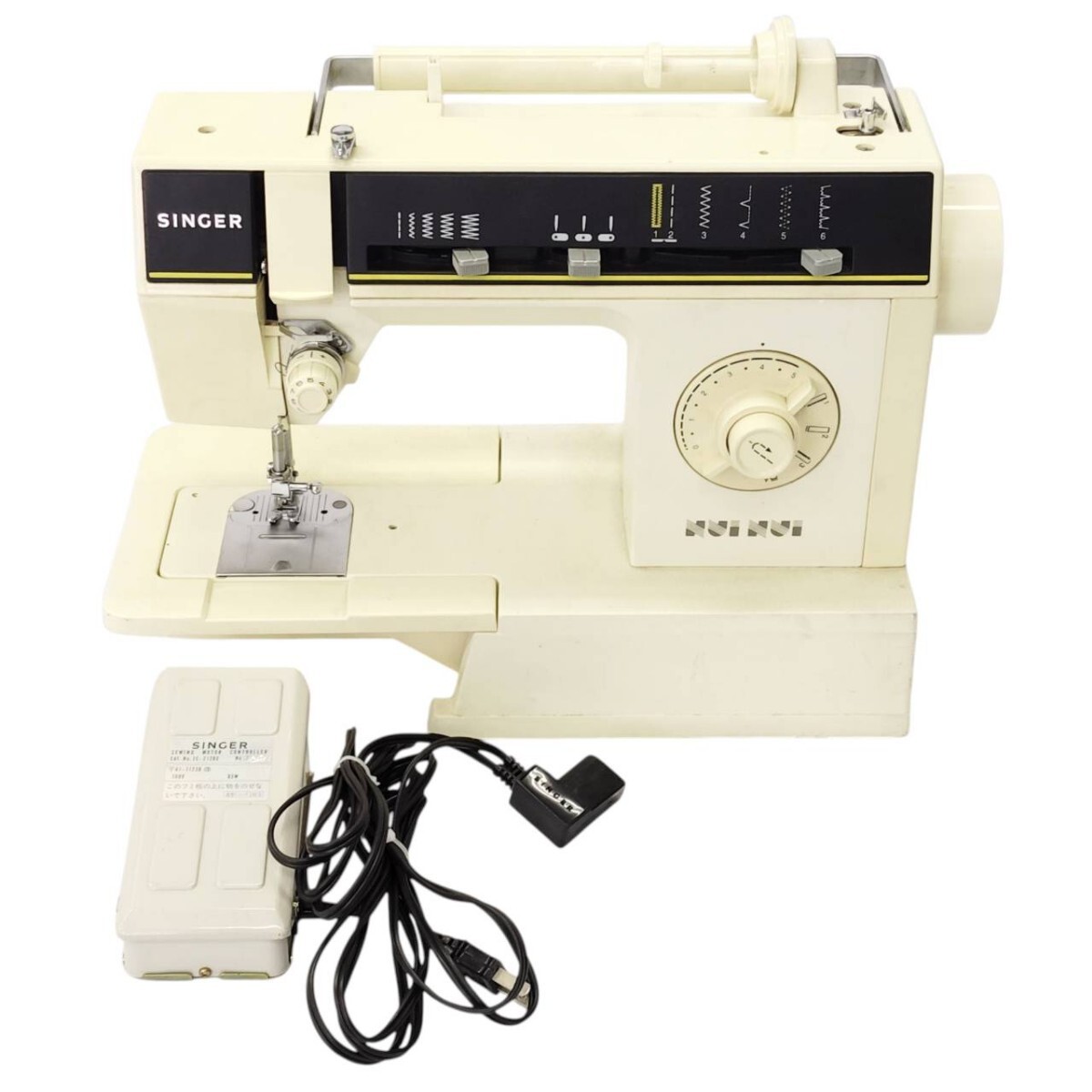 S-05327 シンガー SINGER 6212C 電動ミシン ミシン 裁縫 フットコントローラー付 家庭用ミシン 手芸 手工芸 通電動作確認済 現状品 015