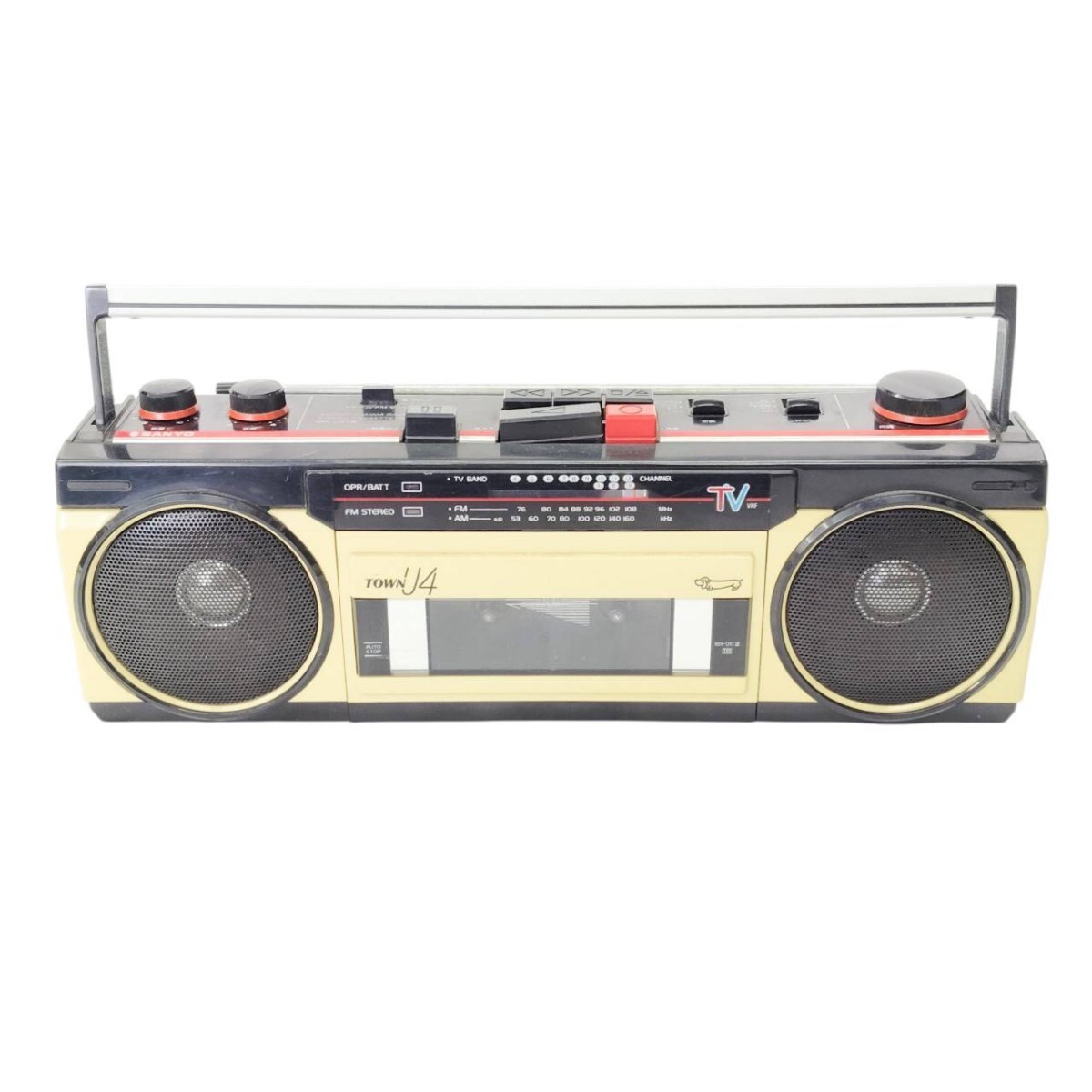 S-05387 三洋電機 MR-U4TⅢ TOWN U4 ラジカセ カセットデッキ ラジオデッキ オーディオ機器 ラジオ 昭和レトロ 通電動作未確認 現状品 015