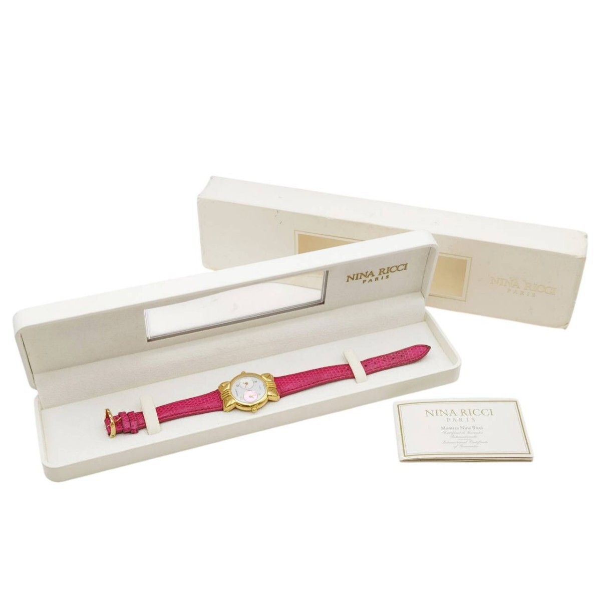 S-05298 ニナリッチ NINA RICCI W-958 腕時計 レディース腕時計 リボンモチーフ ゴールドヴィンテージ 箱付き 動作未確認 現状品 015 