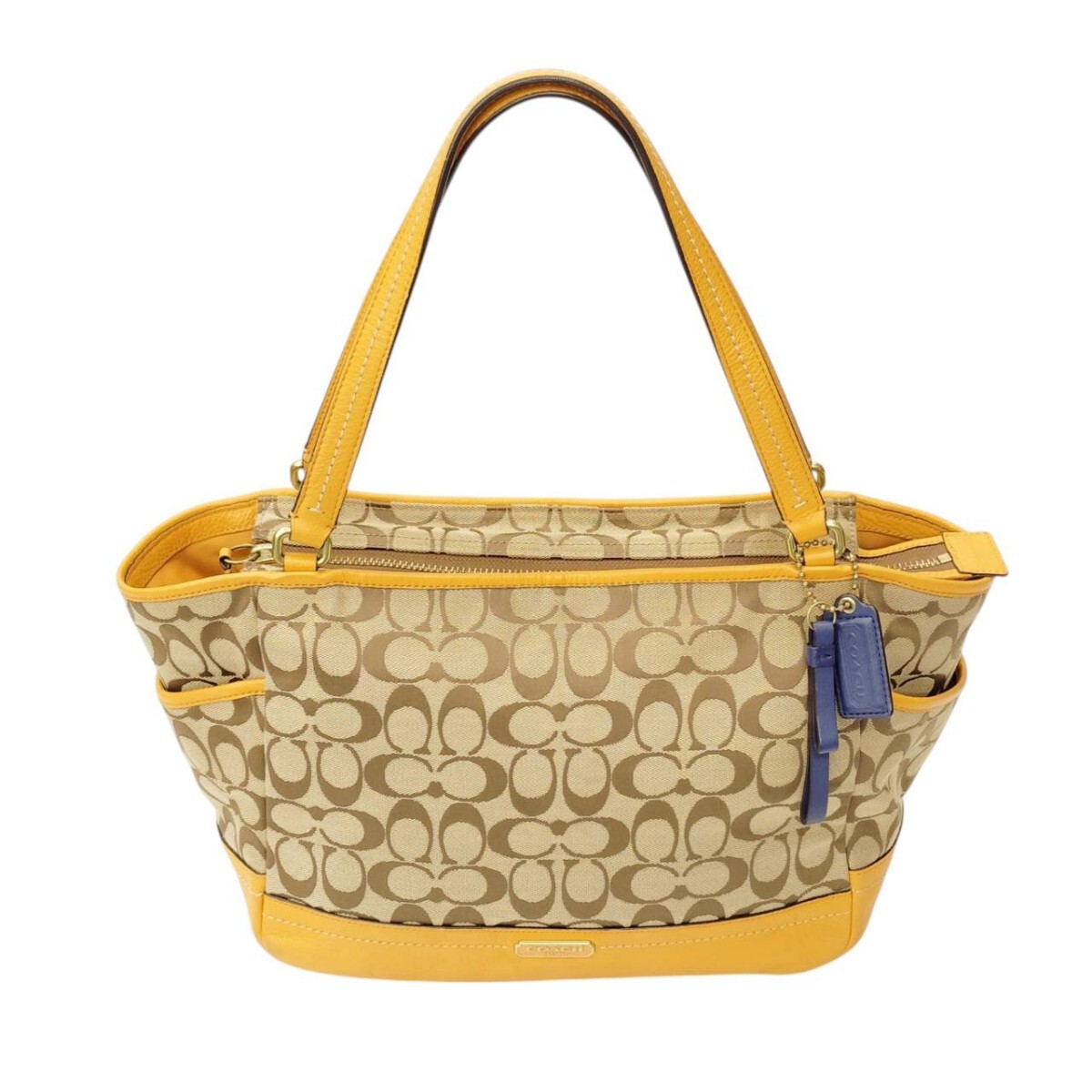 S-05344 コーチ COACH F23297 パークシグネチャー キャリーオール トートバッグ バッグ オレンジ シグネチャー柄 鞄 レザー 現状品 03