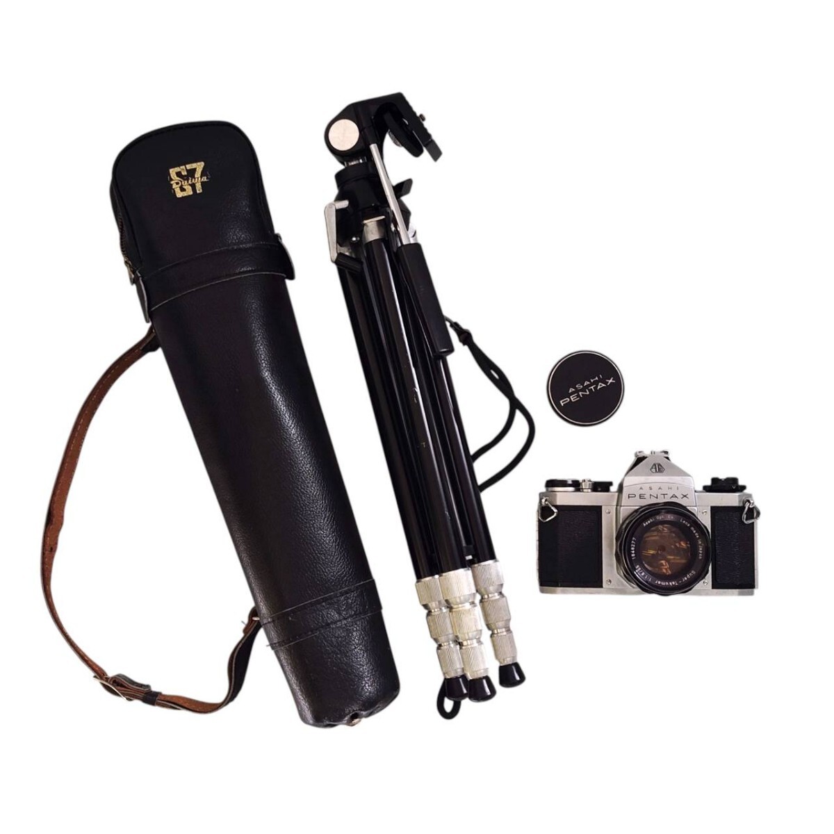 S-05503 PENTAX フィルムカメラ 三脚 セット ペンタックス SV Daiwa スーパータクマ― M42 カメラ 動作未確認 現状品 045