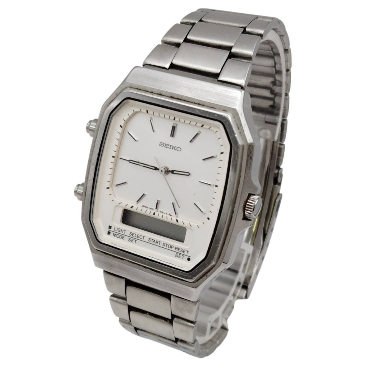 S-05724 SEIKO セイコー デジアナ H601-5070 シルバー文字盤 クォーツ QZ メンズ腕時計 腕時計 ヴィンテージ 針動作確認済 現状品 015