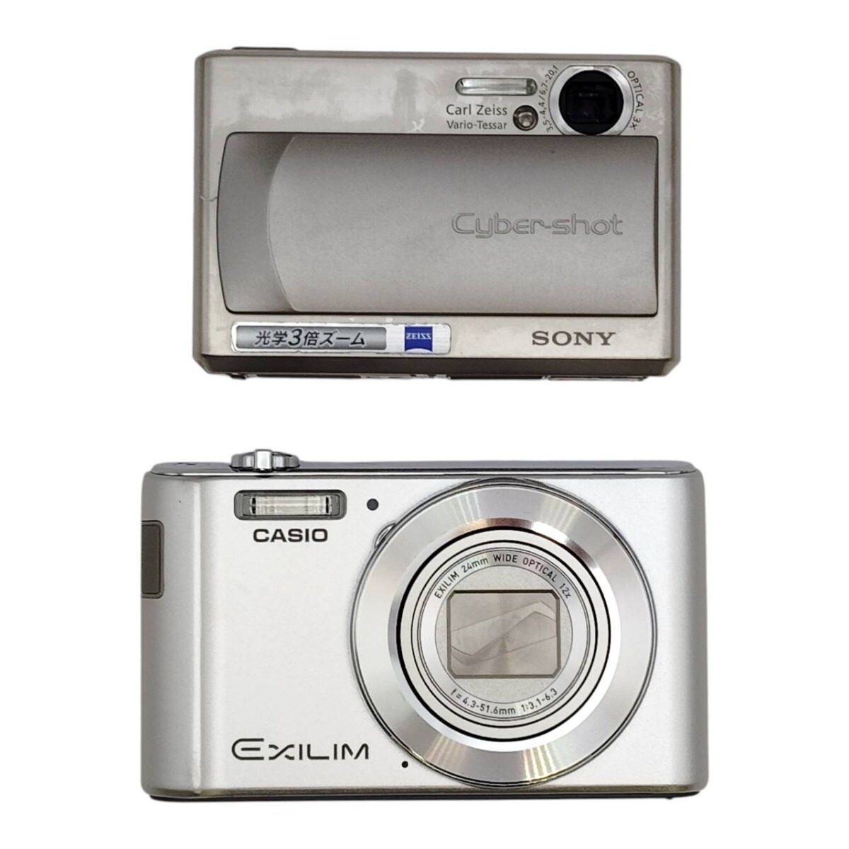 S-05502 デジタルカメラ 2台まとめ SONY サイバーショット DSC-T1 カシオ EXILIM EX-ZS210 シルバー コンデジ 動作未確認 現状品 08