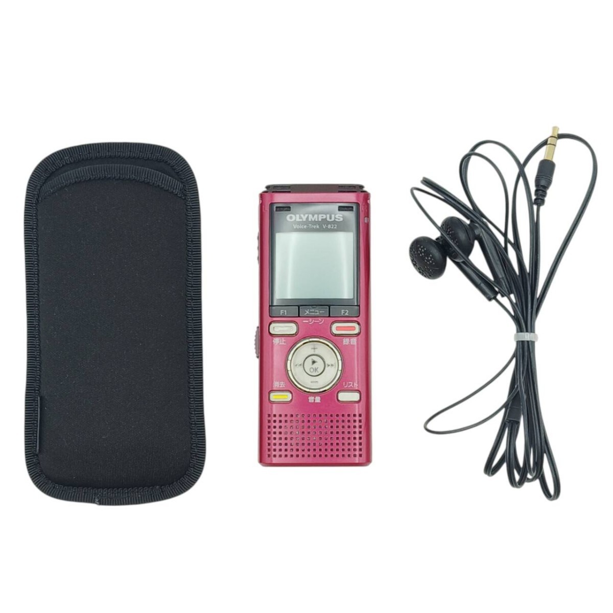 S-05594 オリンパス OLYMPUS V-822 Voice-Trek ボイスレコーダー ウォークマン レッド オーディオ機器 通電動作確認済 現状品 02