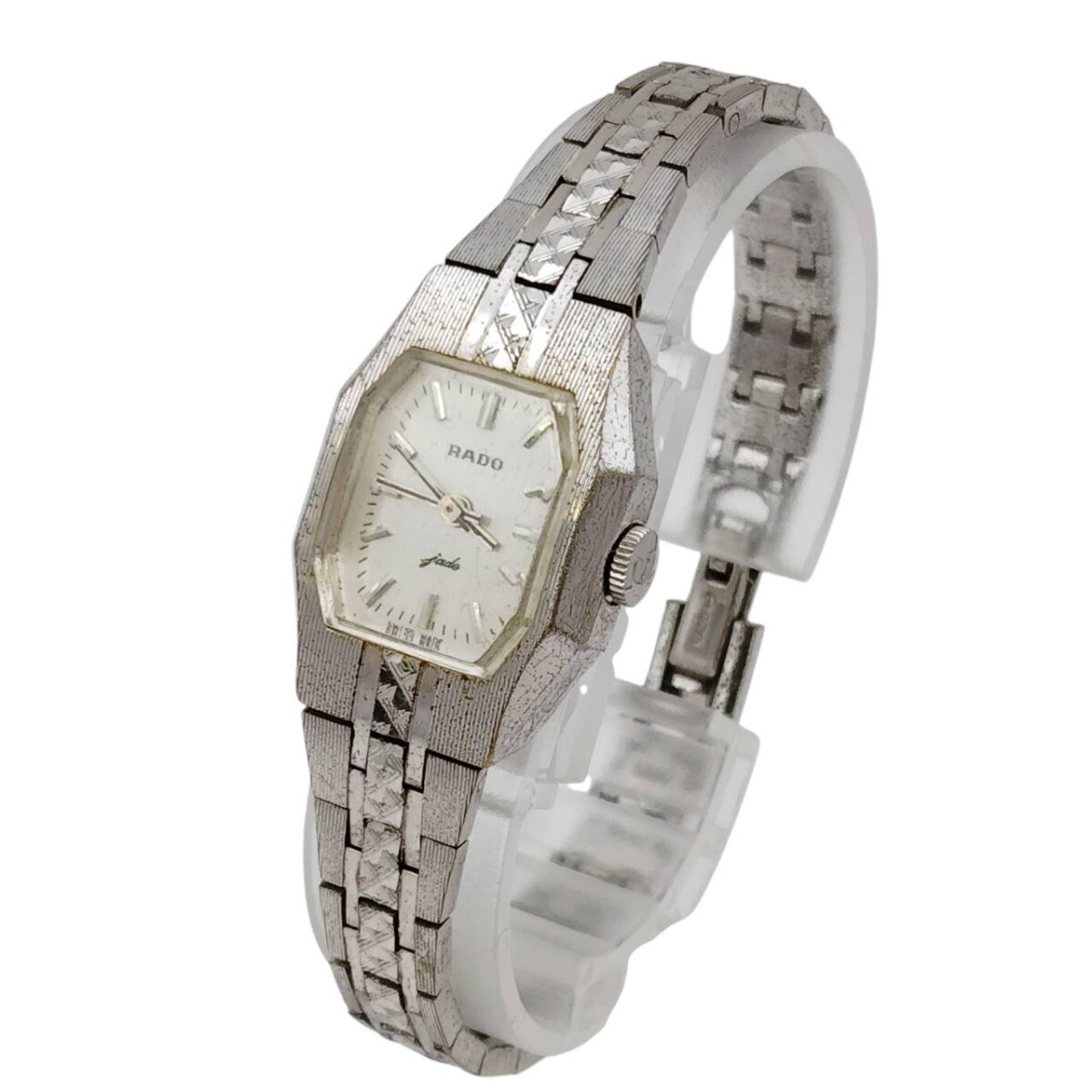 S-05742 RADO ラドー JADE ジェイド 628-W レディース腕時計 シルバー スクエア ヴィンテージ 腕時計 針動作確認済 不動品 現状品 015
