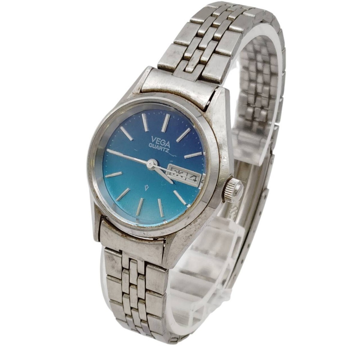 S-05723 CITIZEN VEGA シチズン ベガ クォーツ デイデイト ブルーグラデーション文字盤 8508-390415 GN-4W-S 腕時計 不動品 現状品 015