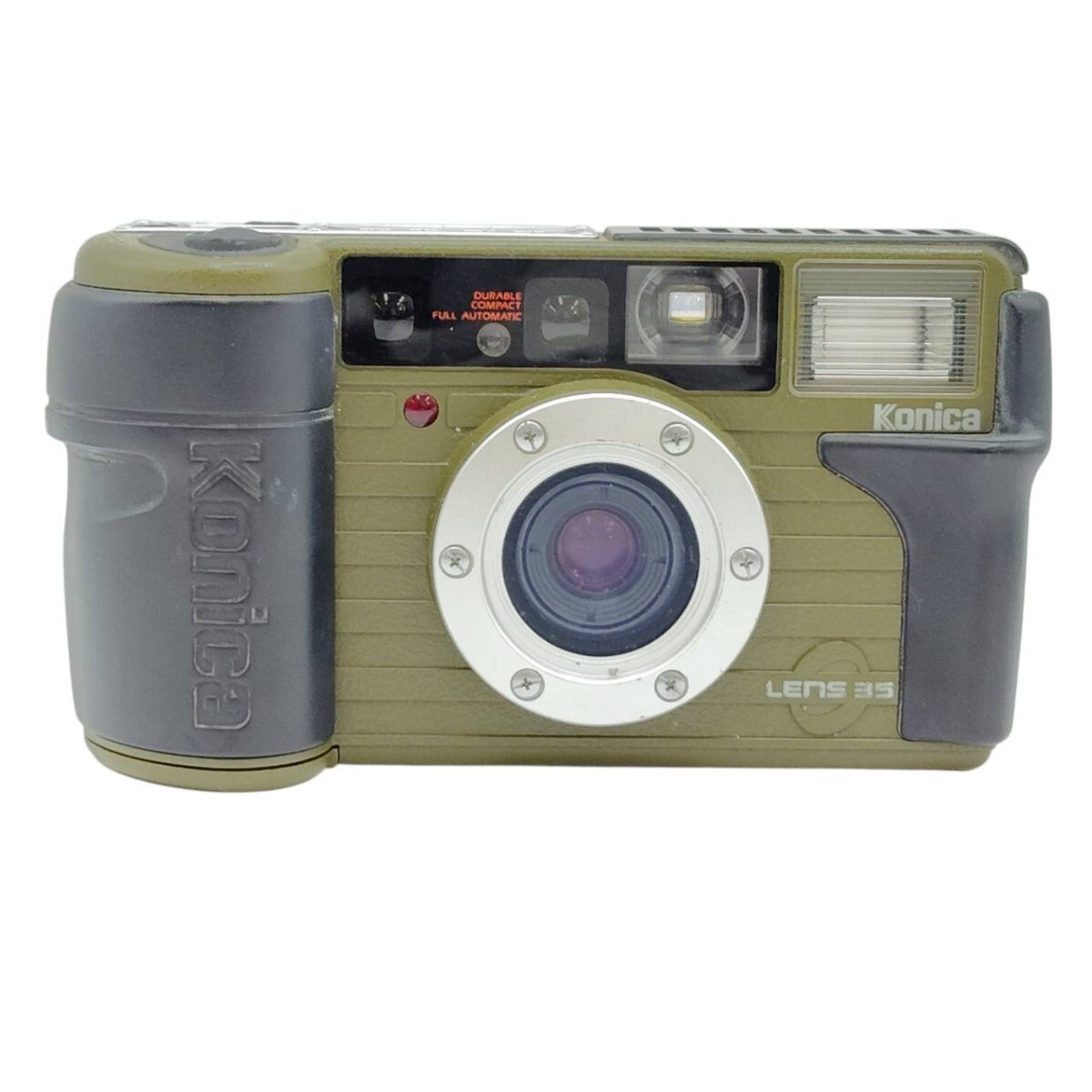 S-05952 Konica コニカ 現場監督28 LENS 28mm HG フィルムカメラ 広角レンズ オリーブグリーン コンパクトカメラ 動作未確認 現状品 09