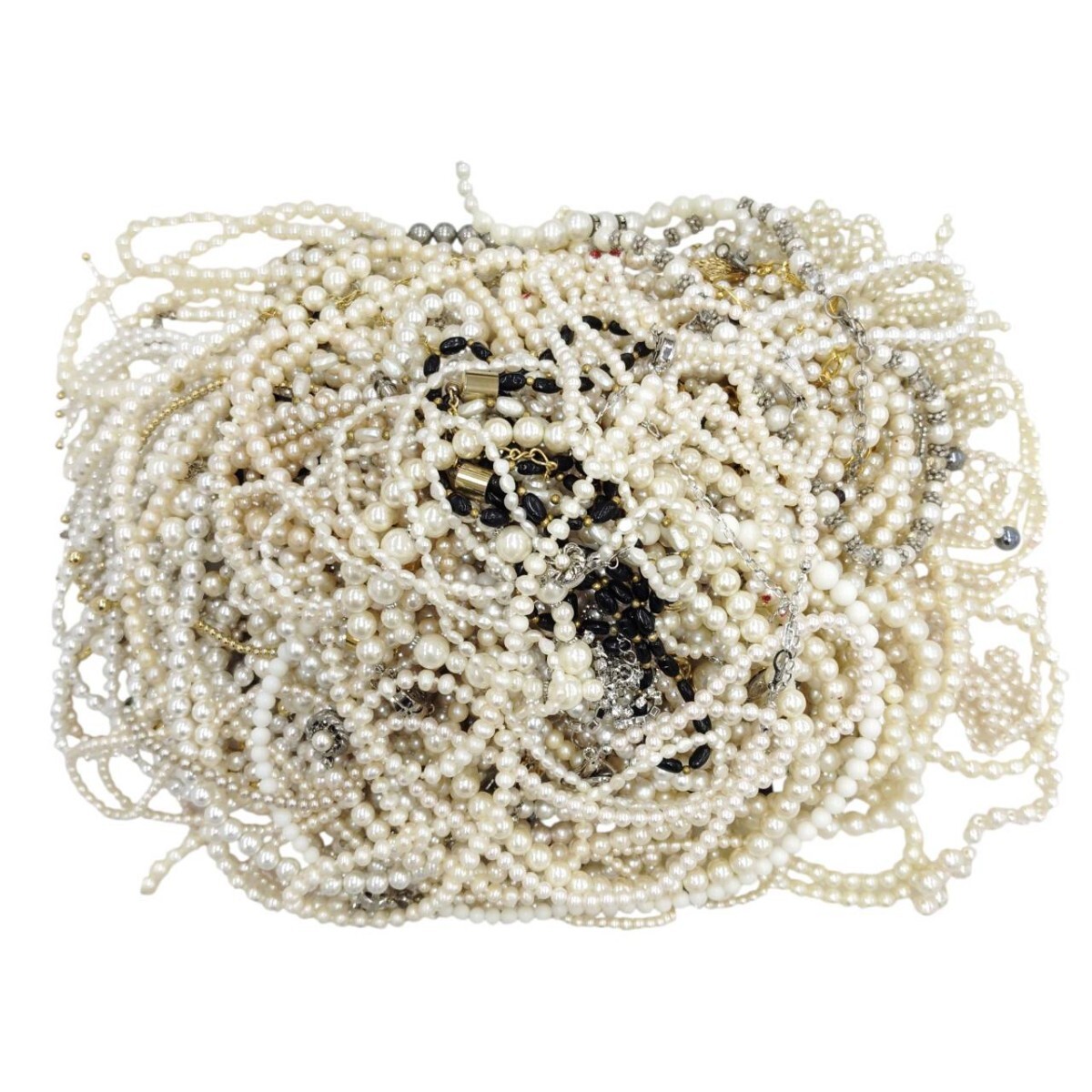 MS-00027 【総重量1,8kg】パール系 アクセサリー ネックレス まとめ売り 大量セット 未検品 本真珠混じり？ リメイク素材 現状品 015