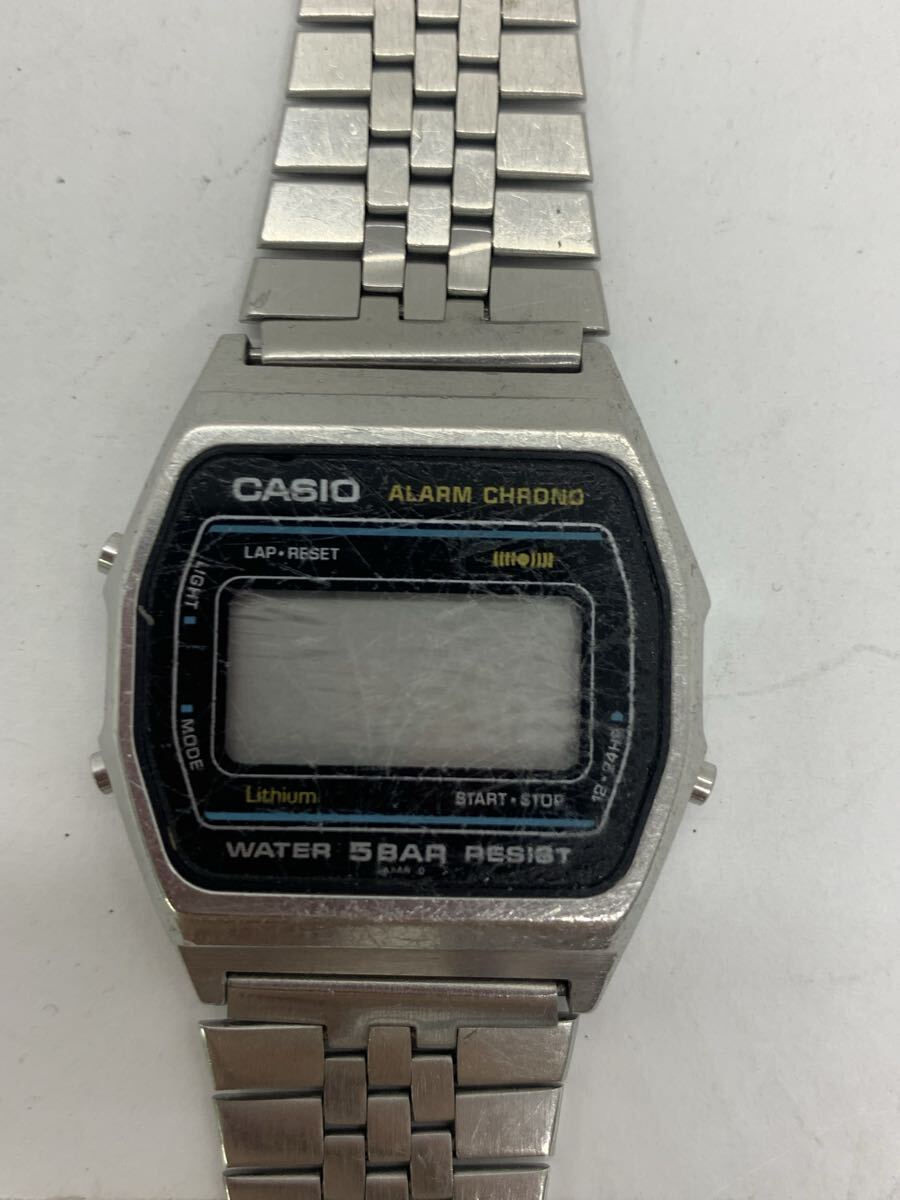 【E/新771592】CASIO カシオ casio 593 W-31 腕時計 不動品 シルバー デジタル クオーツ ステンレススチール