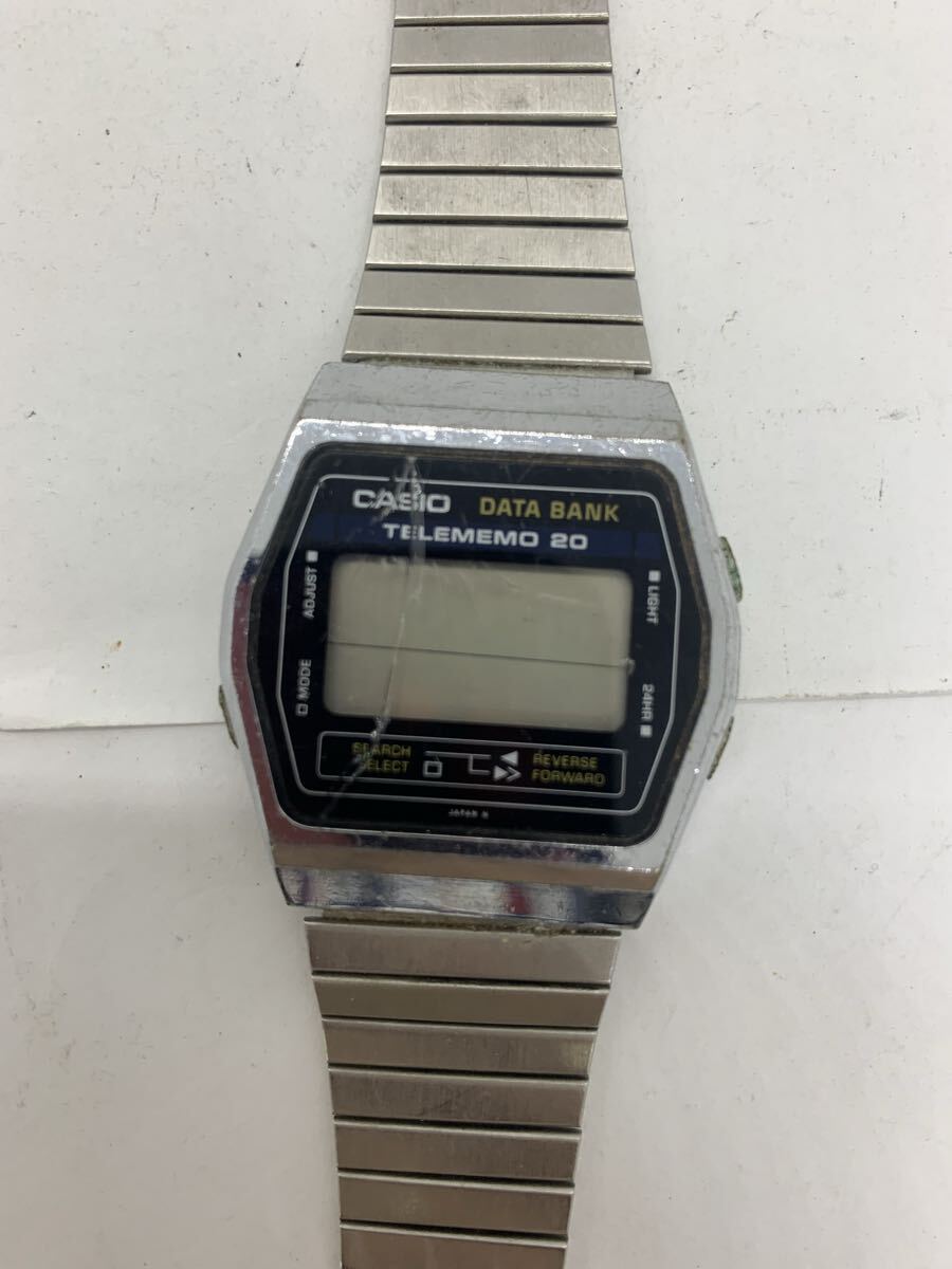【E/新771609】CASIO カシオ casio DB-200 データバンク 腕時計 不動品 デジタル シルバー クォーツ