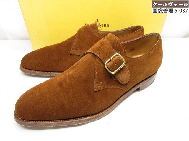 HH超美品【ジョンロブ】 FOULD フォウルド モンクストラップシューズ タバコスエードレザー 靴(メンズ)8E8695 鮮やかなブラウン★37MZA9347
