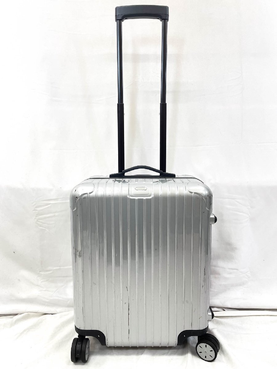 HH【リモワ RIMOWA】 黒ロゴ サルサ ポリカーボネイト製 キャリーケース 4輪 TSAダイヤルロック 8445611200049 (メンズ) シルバー★5SC0402