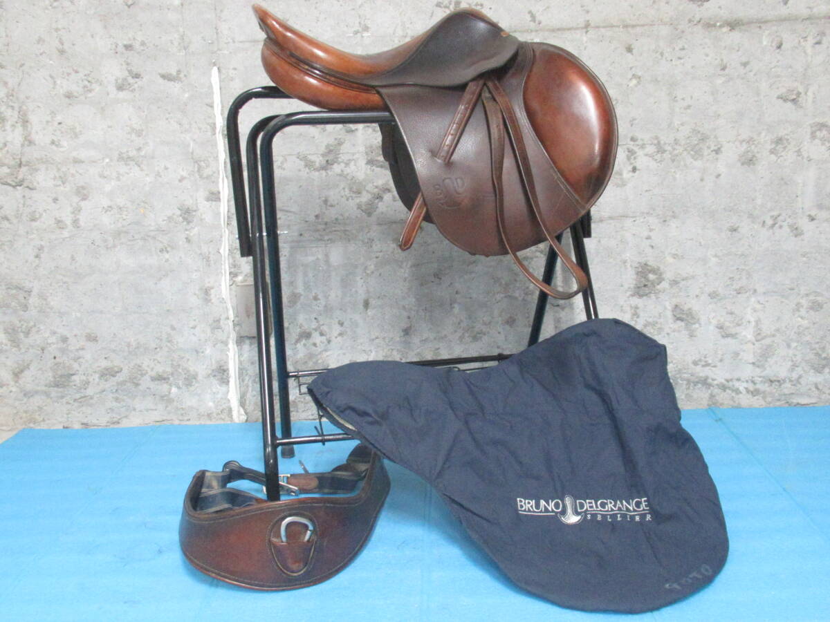 BRUNO DELGRANGE ブルーノデルグランジュ 鞍 V17.5 3AG / BRUNO DELGRANGE 腹帯 サイズ43 乗馬 馬術 管理8H0402B-H3