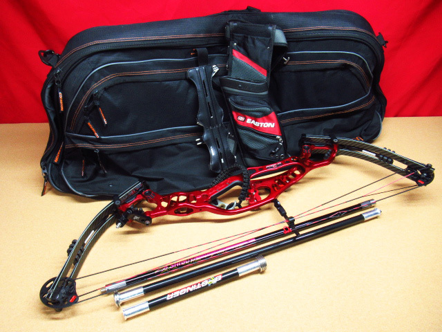 HOYT ホイット PODIUM X ELITE コンパウンドボウ ハンドル リム レッド WT 40-50ポンド 収納ケース セット 管理8k0409A-J3