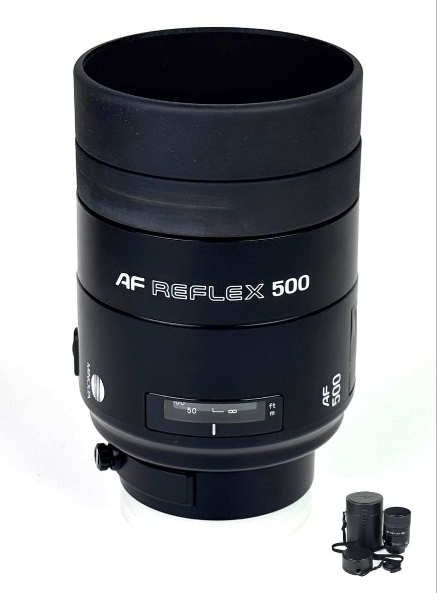 AZ-254 MINOLTA AF REFLEX 500mm F8 動作品 美品 ミノルタ レフレックス ミラーレンズ 反射型 望遠レンズ ケース付 一眼カメラレンズ 