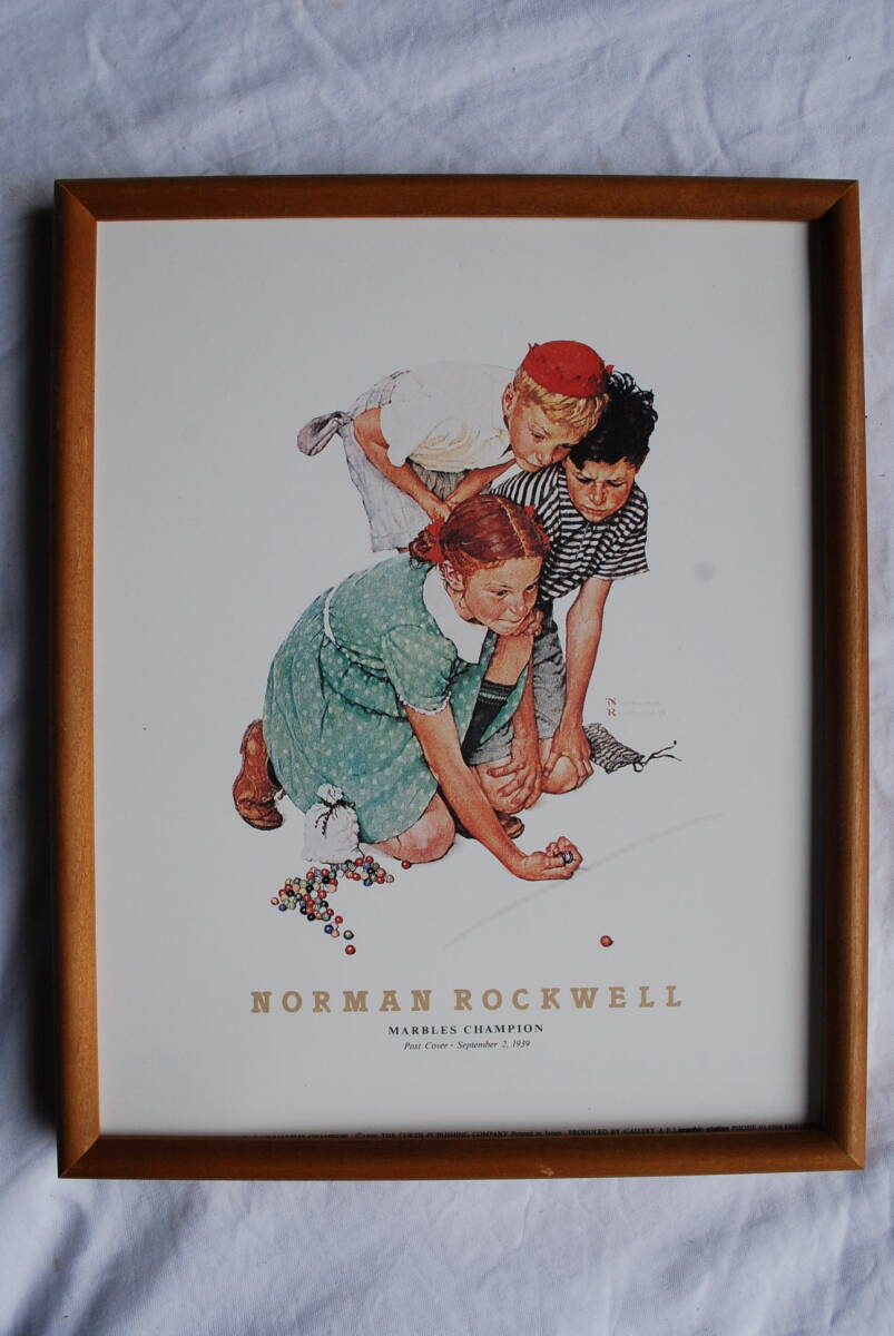 ●額装の絵「 Norman Rockwell ／ノーマン・ロックウェル 」28cm×22cm 