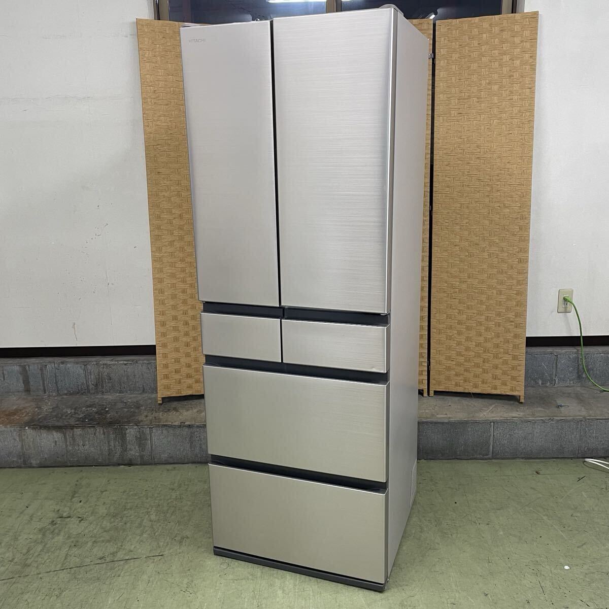 ＄ HITACHI 日立 ノンフロン冷凍冷蔵庫 R-H48N フレンチドア 観音開き 6ドア 475L キッチン家電 シャンパン 動作確認済み