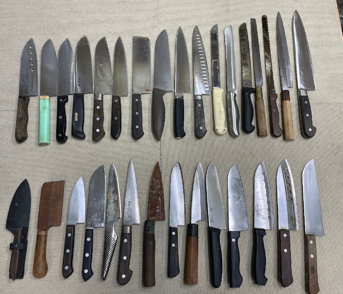 現状品 包丁 まとめて 31点 和包丁 出刃包丁 三徳包丁 ナイフ 他 東京杉本 堺刀司