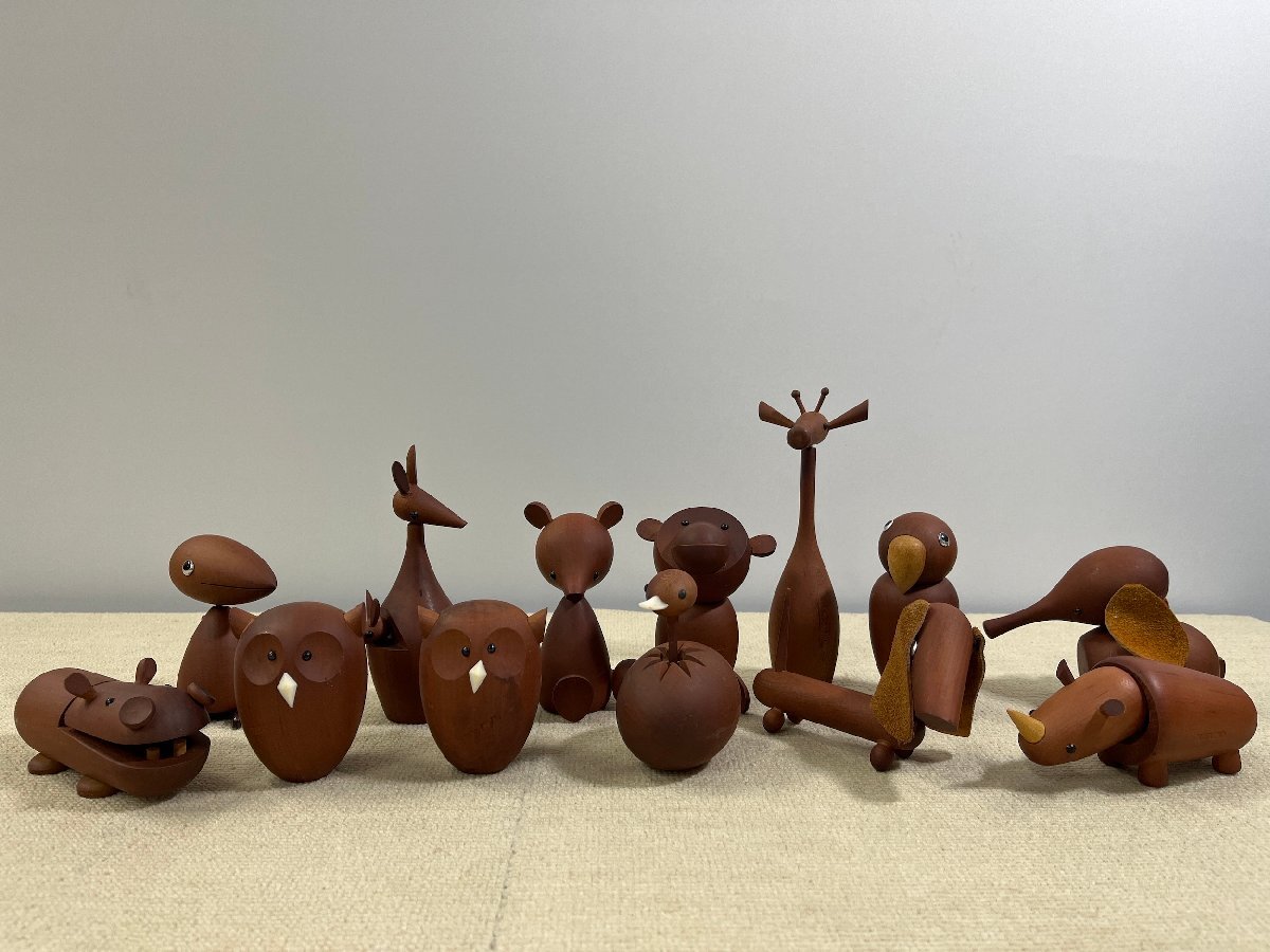 現状品 千趣会 ロイヤルペット まとめて 13体 木製置物 無垢材