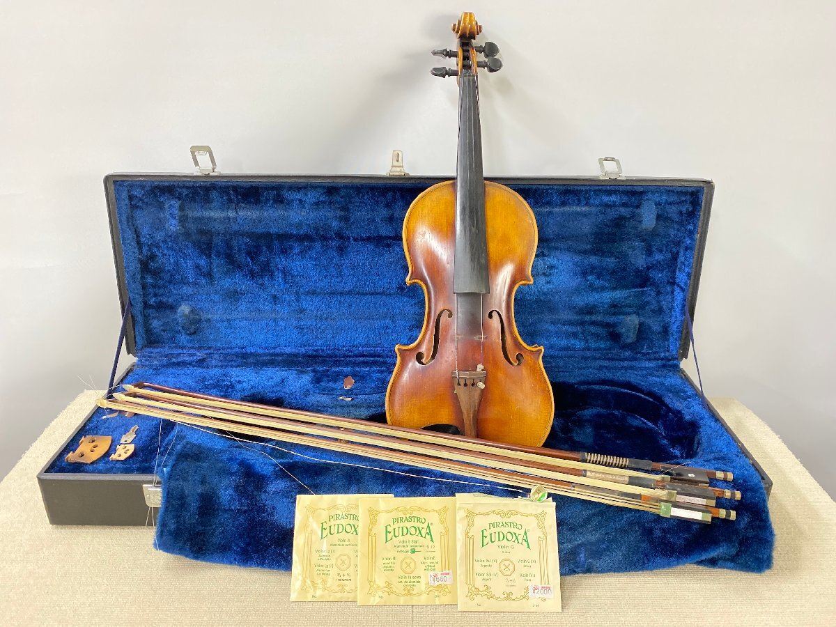 現状品 バイオリン 1958年 鈴木士郎 鈴木バイオリン製造株式会社 EUDOXA オイドクサ 弓 ロジン松脂 ハードケース