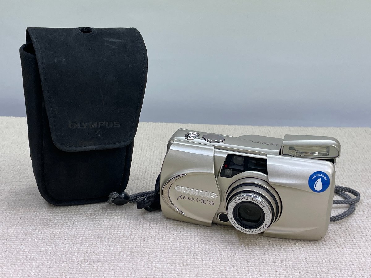 一部動作確認済み オリンパス OLYMPUS コンパクトフィルムカメラ μ[mju:]-Ⅲ135 ミューⅢ 135 防水 シャンパンゴールド