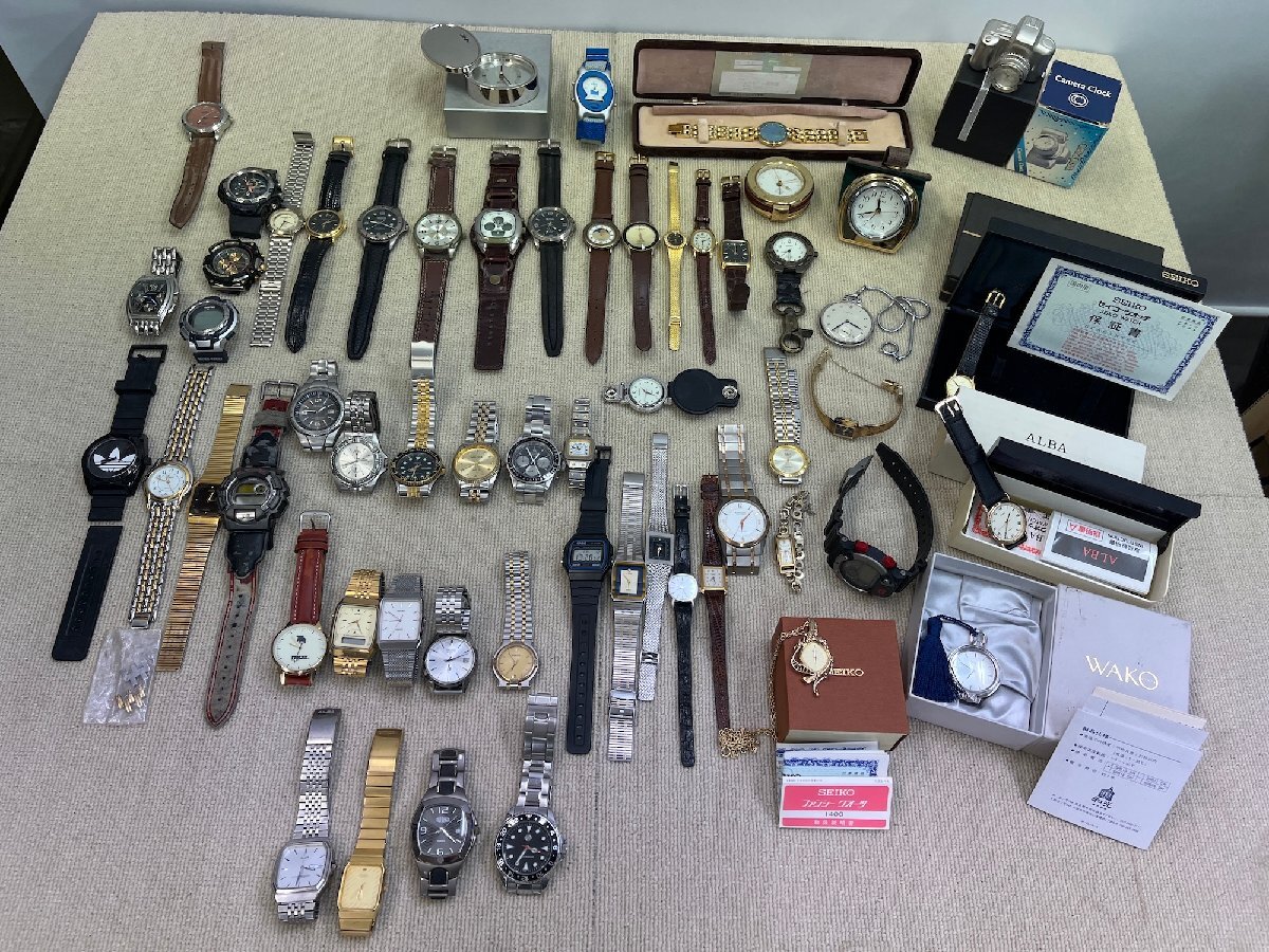 現状品 動作未確認 腕時計 まとめて トラベルクロック セイコー 和光 アルバ カシオ他