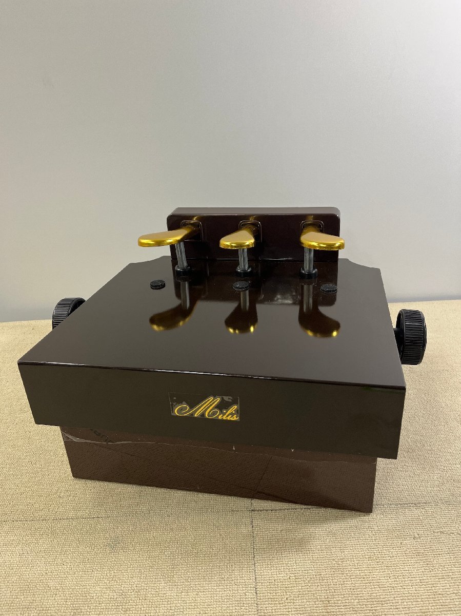 現状品 昇降確認済み Milis ピアノ補助ペダル アシストペダル 木製 金メッキペダル 昇降