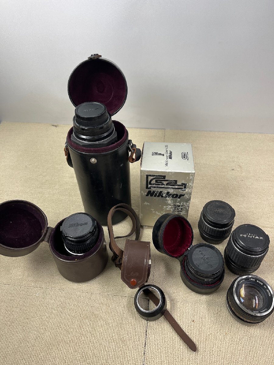 現状品 カメラレンズまとめて ニコン PENTAX キャノン ケンコー Nikkor-Q Auto オールドレンズ レンズフード ASAHI PENTAX 他