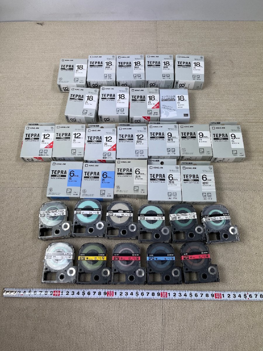 未開封混じり キングジム KING JIM ラベルライター テプラ PRO用 テープカートリッジ ホワイト 透明 青 赤 他